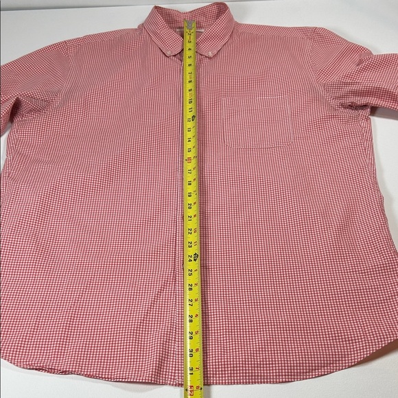 UNIGLO Button Down Red Shirt Men’s XL Plaid Gingham Checks Long Sleeve - Picture 10 of 12